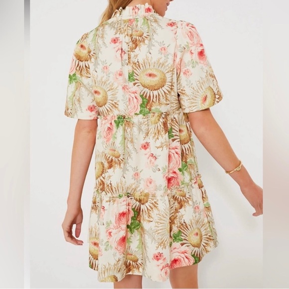 Tuckernuck Floral Crawford Mini Dress-Womens XXS, S, M, XXL-Cream/Pink/Beige-NEW - Picture 3 of 10